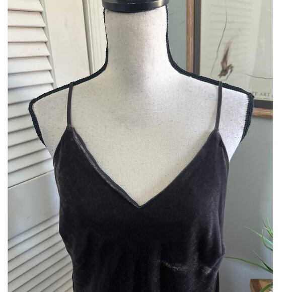 GOLD HAWK Womens Top Large Brown Velvet Babydoll Grunge Goth Retro Y2K Summer - Picture 3 of 9